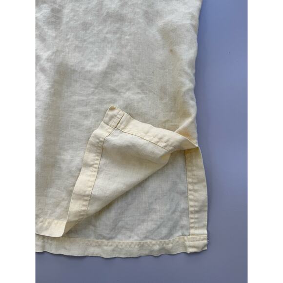 Sigrid Olsen Womens 100% Linen Button Up Shirt L Yellow Lagenlook Collared Tunic - Picture 11 of 16